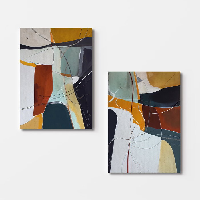 Wallity 2KNV4354 Lienzo Decorativo Multicolor (2 piezas, 50 x 70 cm)